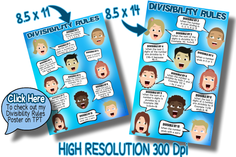 divisibility rules classroom poster